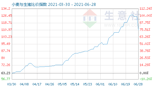 6月28日小麦与生猪比价指数图